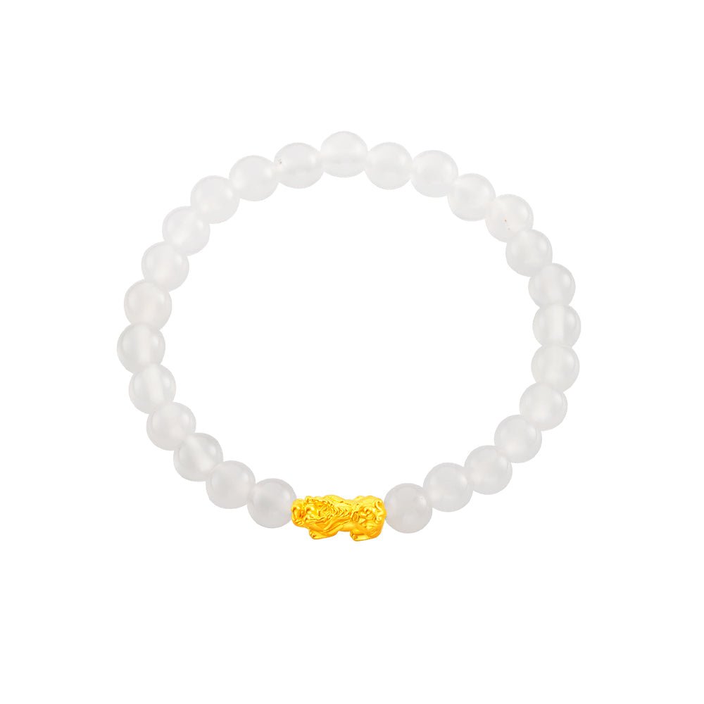 999 Gold Mini Pixiu 貔貅 with Auspicious Beads Bracelet
