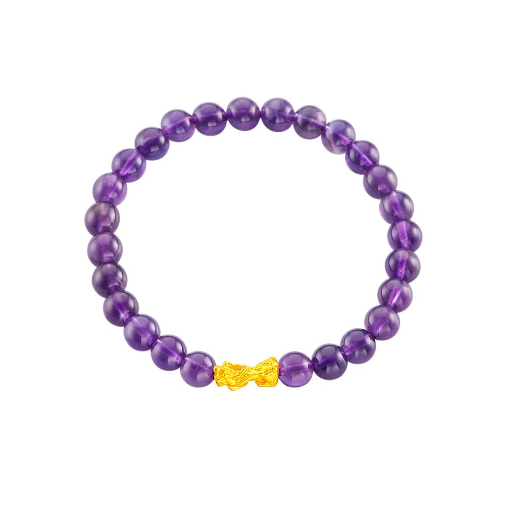 999 Gold Mini Pixiu 貔貅 with Auspicious Beads Bracelet