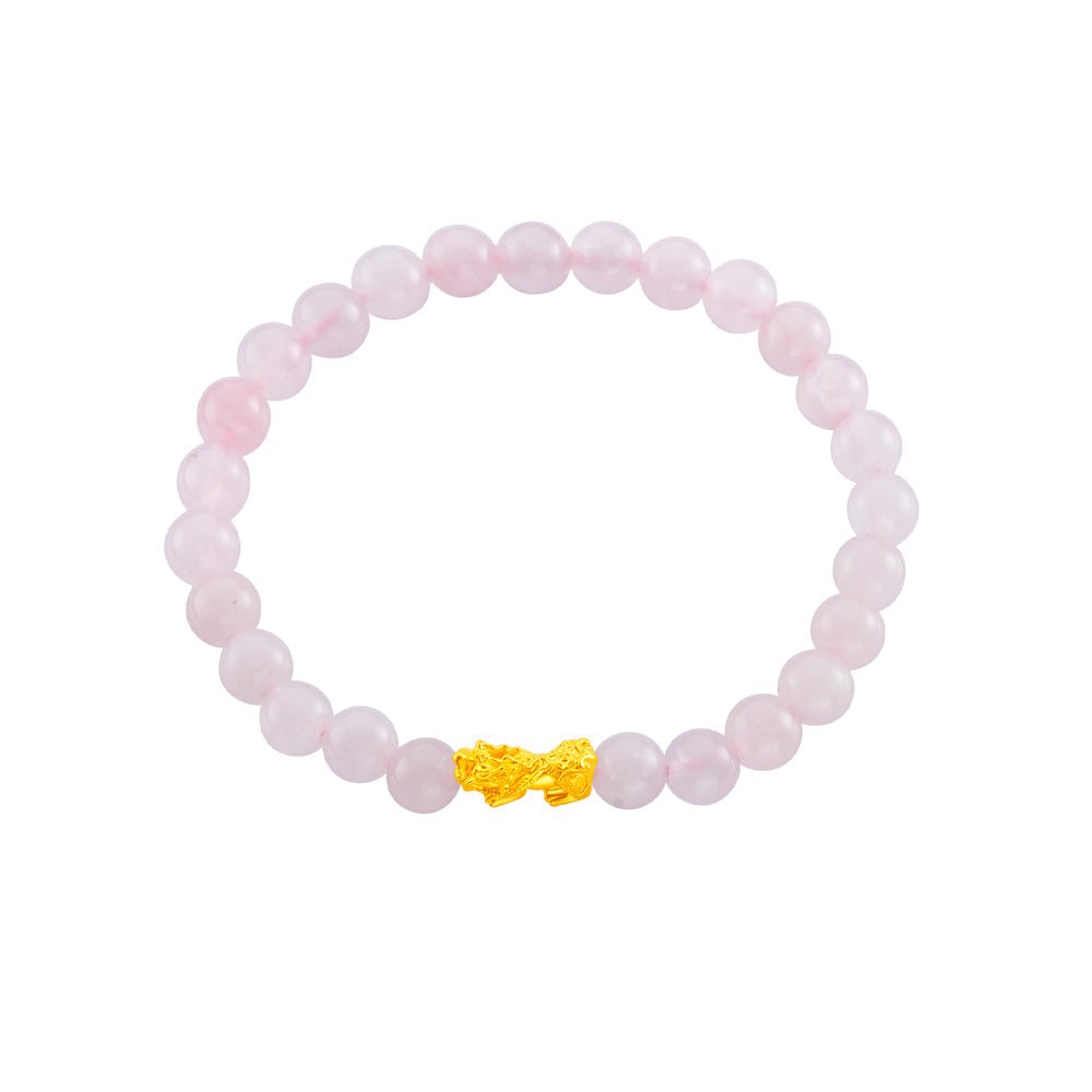 999 Gold Mini Pixiu 貔貅 with Auspicious Beads Bracelet