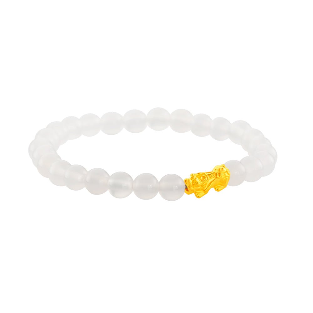 999 Gold Mini Pixiu 貔貅 with Auspicious Beads Bracelet