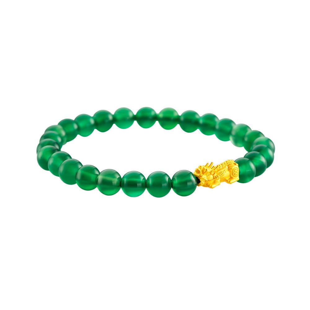 999 Gold Mini Pixiu 貔貅 with Auspicious Beads Bracelet