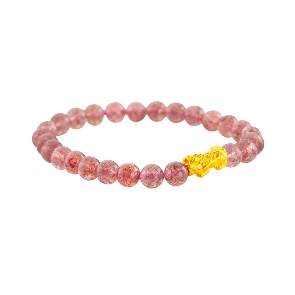 999 Gold Mini Pixiu 貔貅 with Auspicious Beads Bracelet