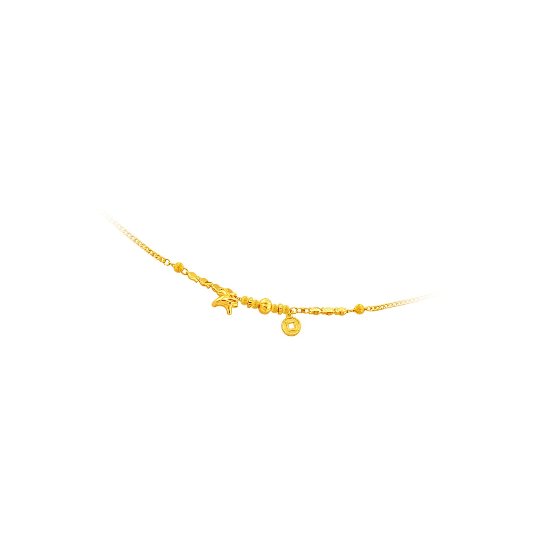 999 Gold Pegasus Fortune Ancient Coin Bracelet (飞黄腾达)