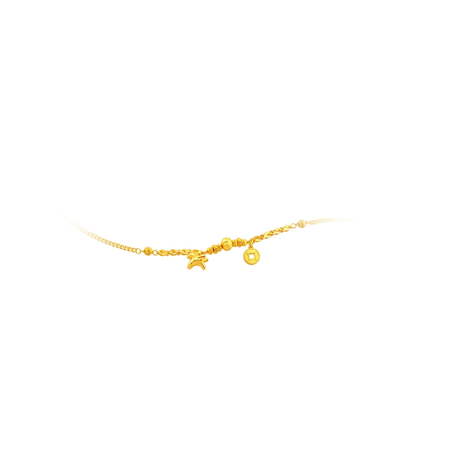 999 Gold Pegasus Fortune Ancient Coin Bracelet (飞黄腾达)