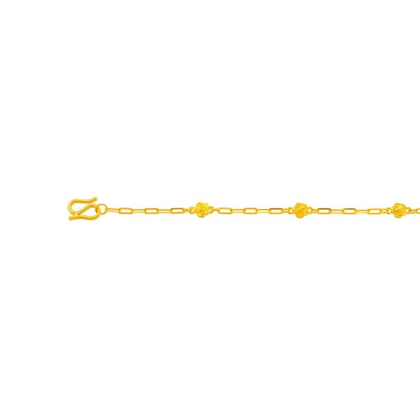 999 Gold Petite Rose Bracelet