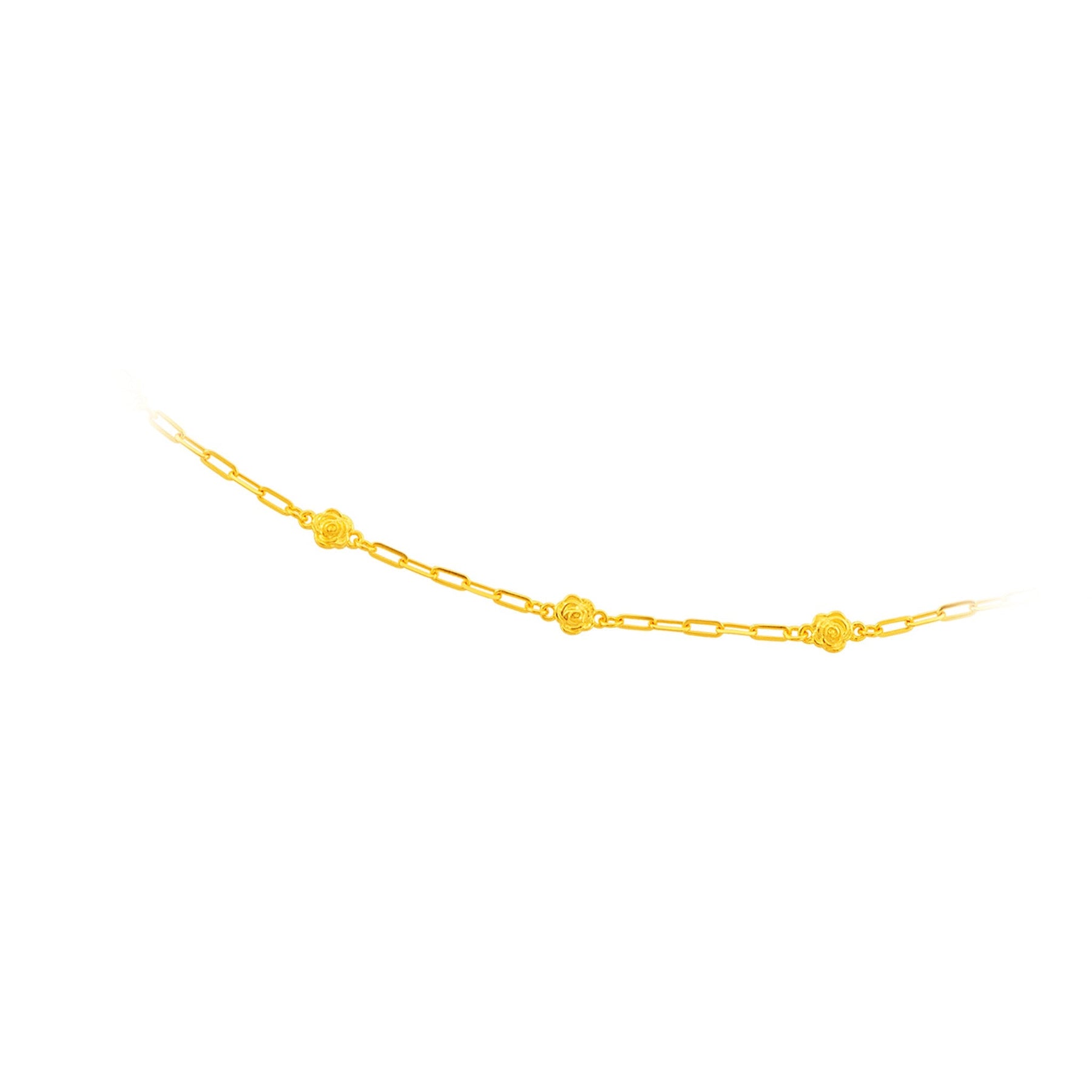 999 Gold Petite Rose Bracelet