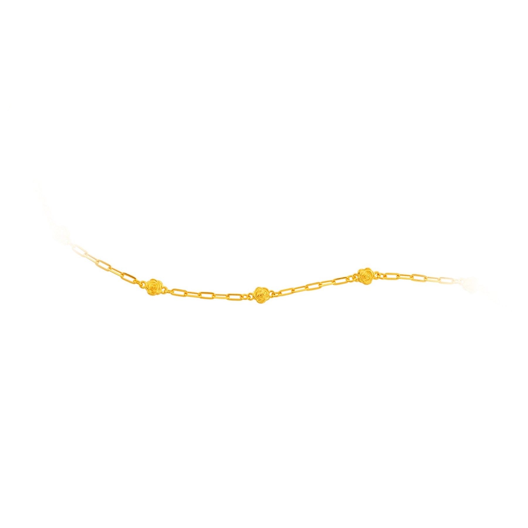 999 Gold Petite Rose Bracelet