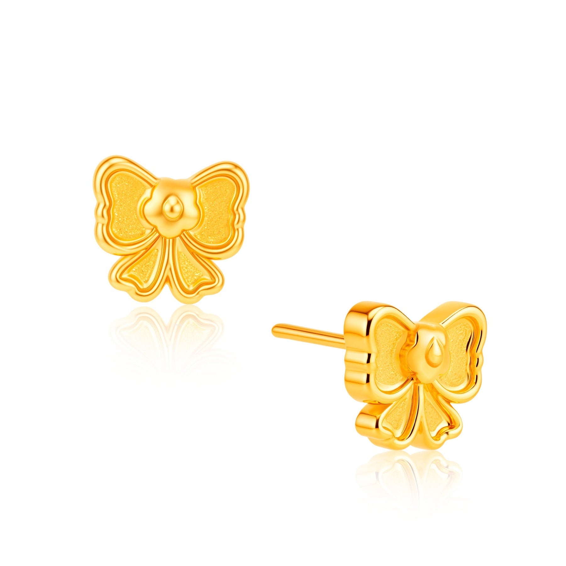 999 Gold Precious Bow Earrings