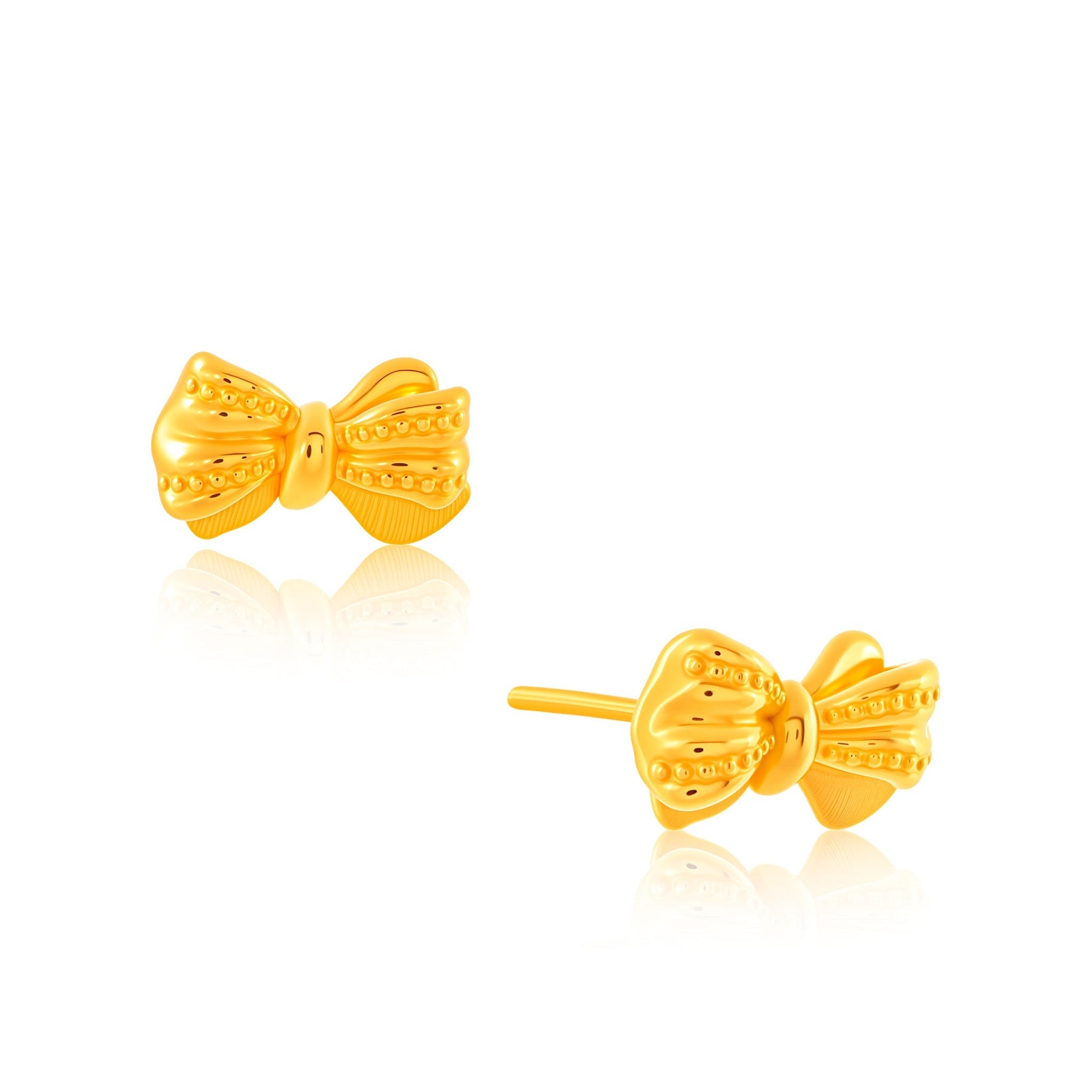 999 Gold Sweet Bow Earrings