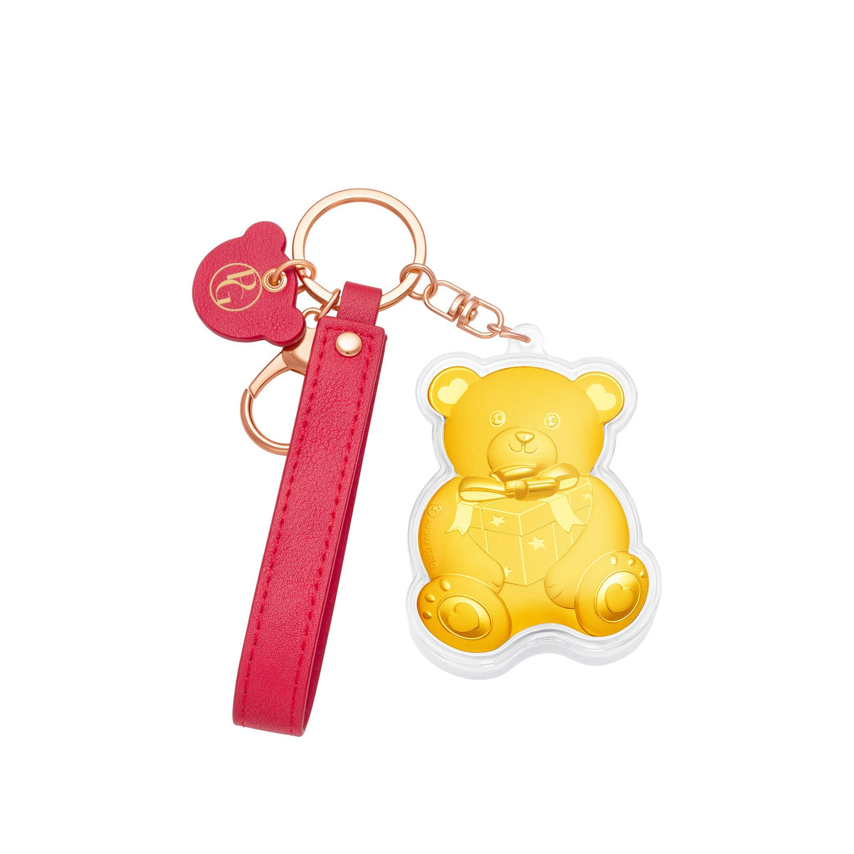 999 Gold Teddy Keychain