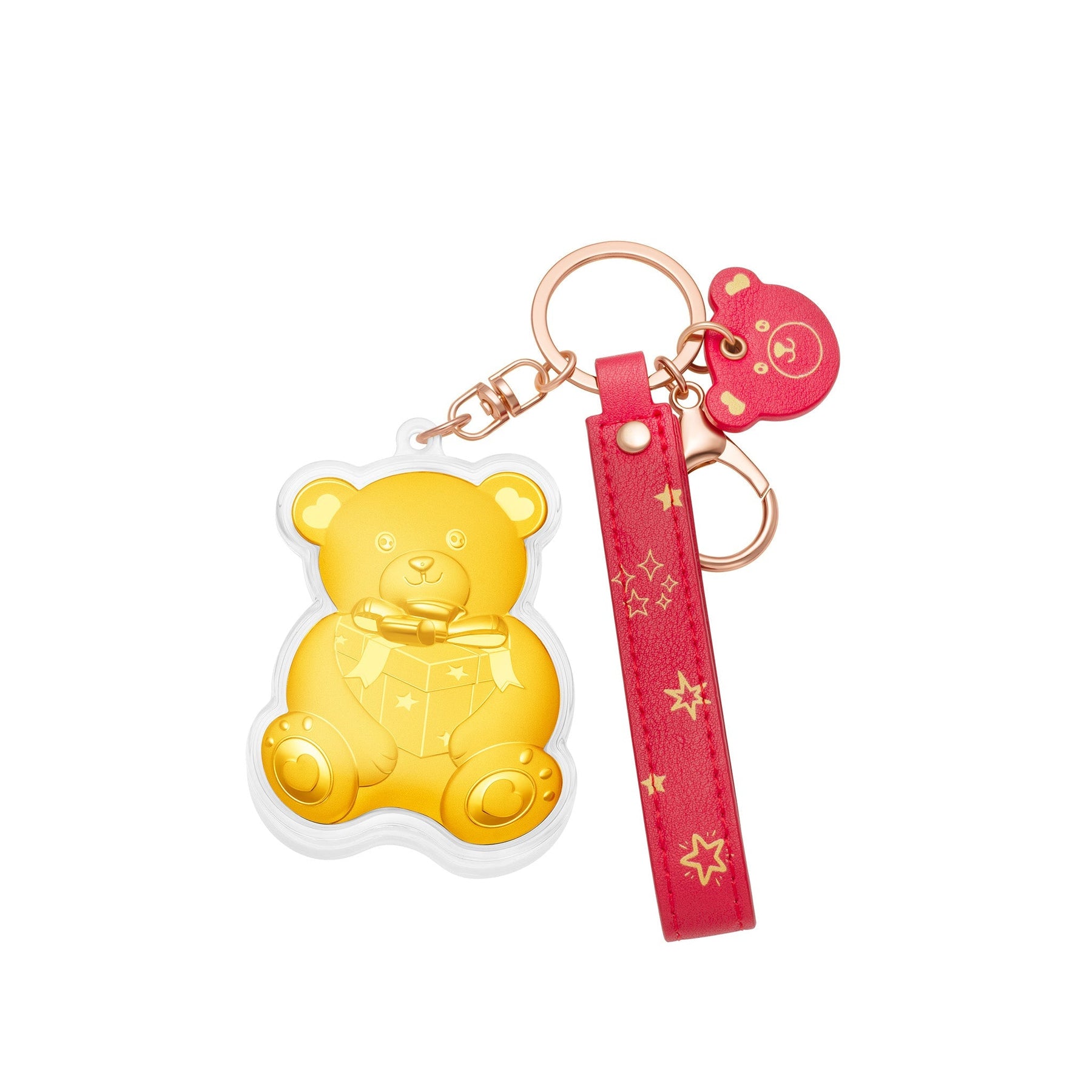 999 Gold Teddy Keychain