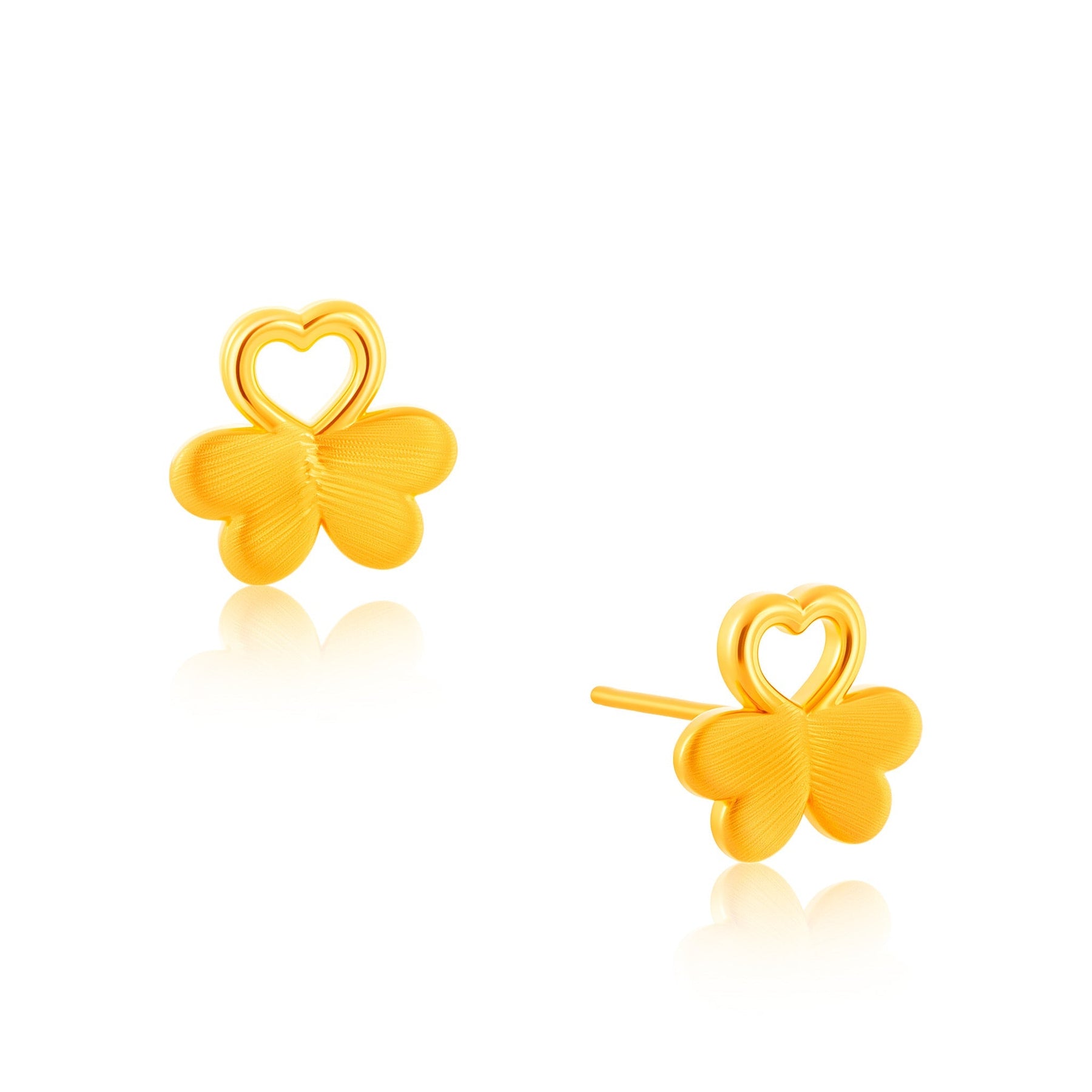 999 Gold Trifoliage Earrings