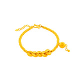 999 Gold Wealth Gourd Fortune Coins Bracelet