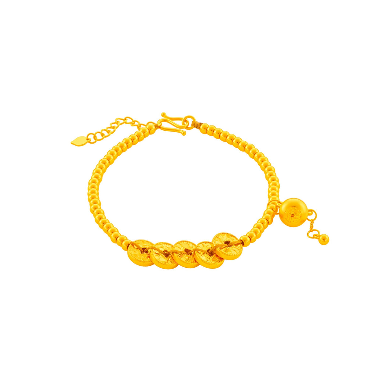 999 Gold Wealth Gourd Fortune Coins Bracelet