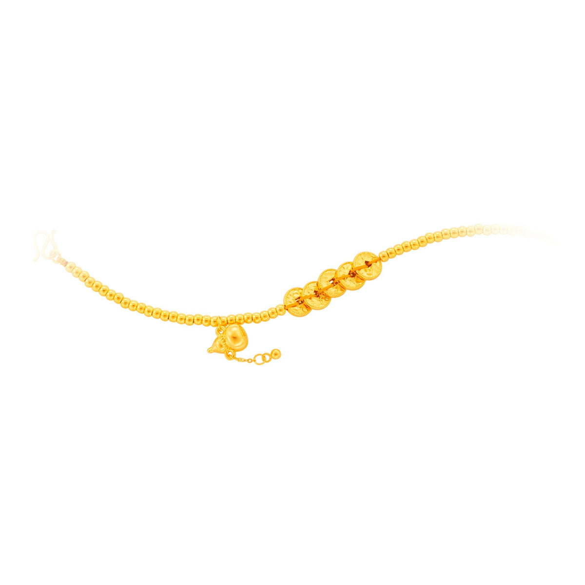 999 Gold Wealth Gourd Fortune Coins Bracelet