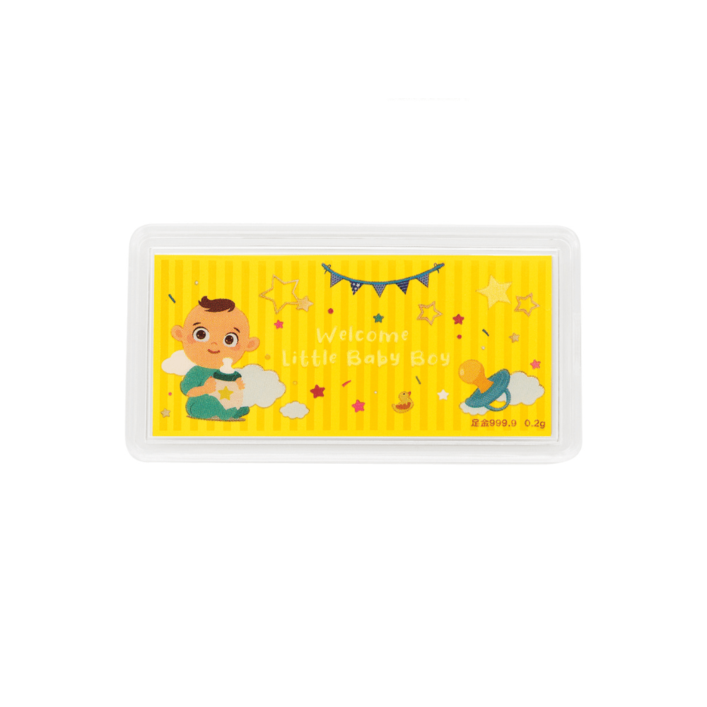999 Gold Welcome Little Baby Gold Bar
