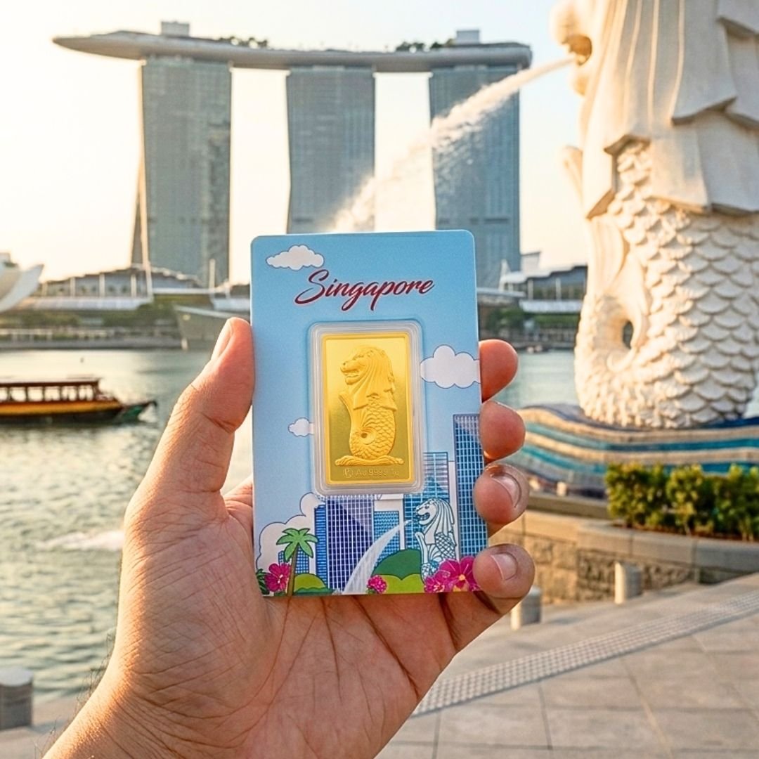 999 Merlion Gold Bar