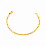 916 Gold Faceted Bead Bracelet in C smiley style with clasp at 11 o'clock