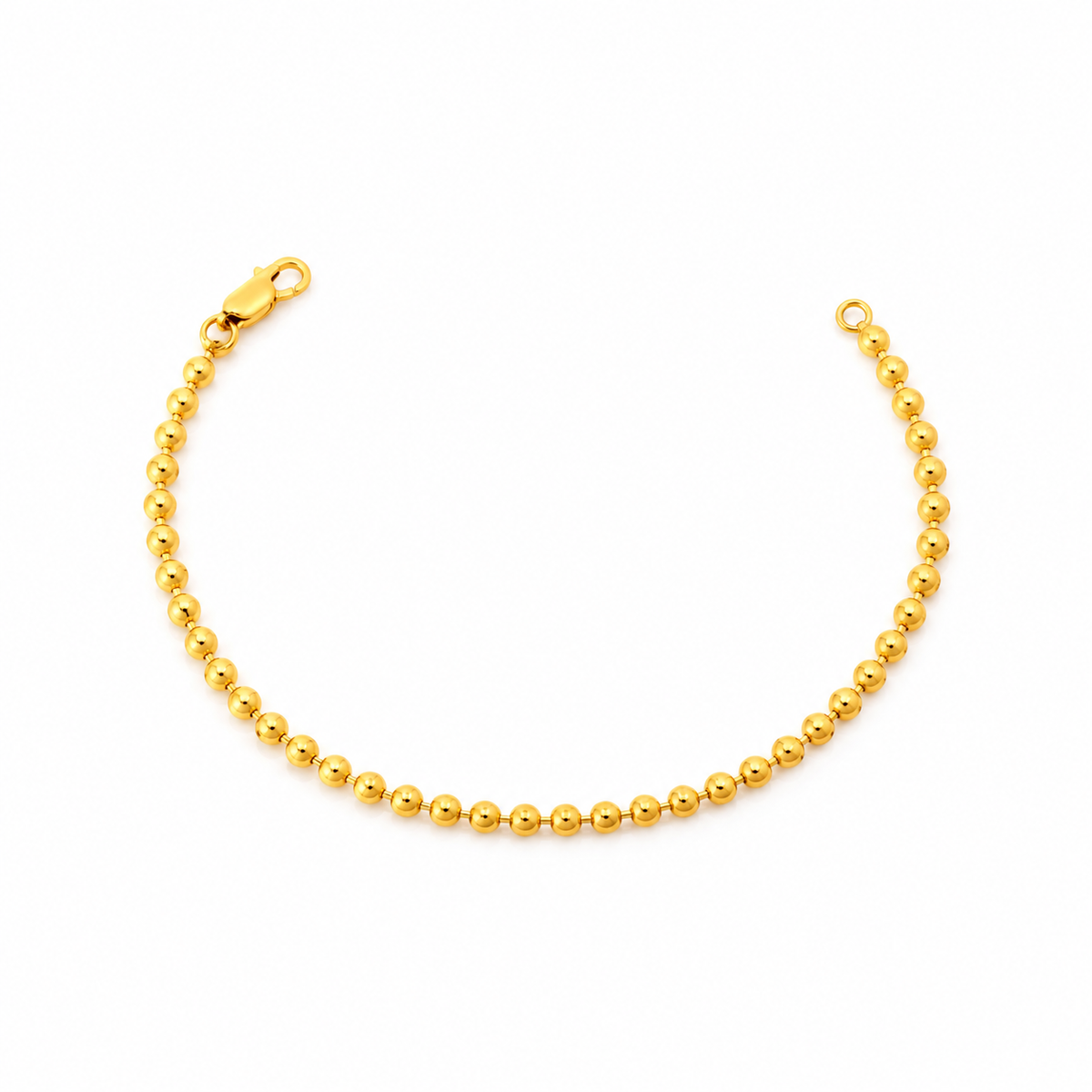 916 Gold Faceted Bead Bracelet in C smiley style with clasp at 11 o'clock