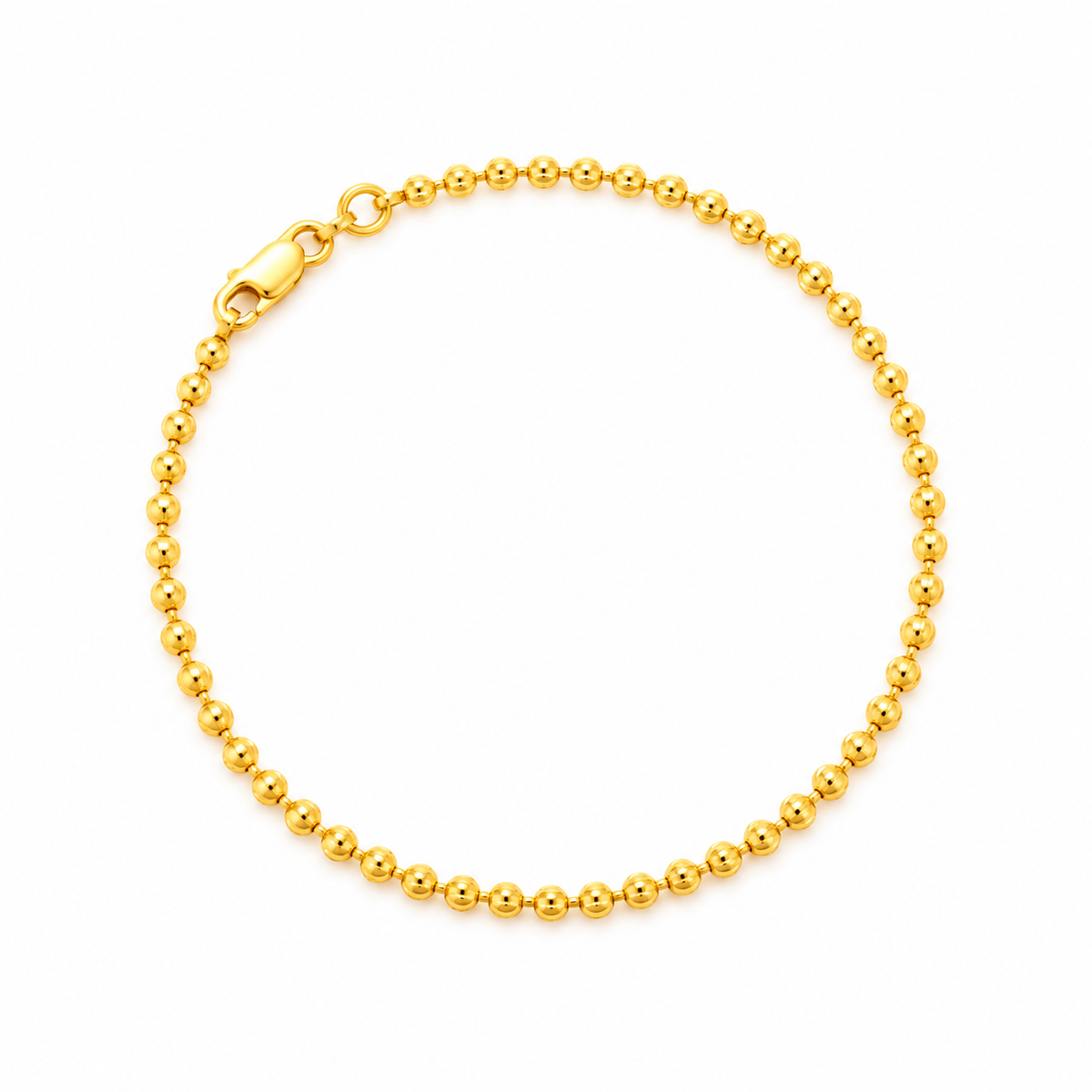 916 Gold Faceted Bead Bracelet in round style with clasp at 11 o'clock