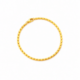 916 Gold Rice Link Bracelet in round style with clasp at 11 o'clock