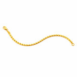 NB3082.1 916 Gold Bracelet, horizontal S-curve with two opposing bends and both clasp ends visible