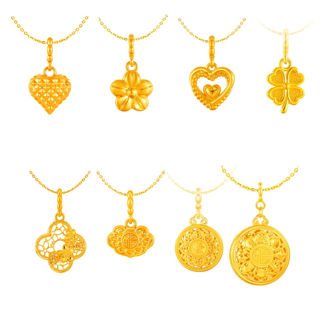[MoneyMax Exclusive] 916/999 Gold Pendant Bundle | Free 925 Chain + Bracelet (For TikTok) (Copy)