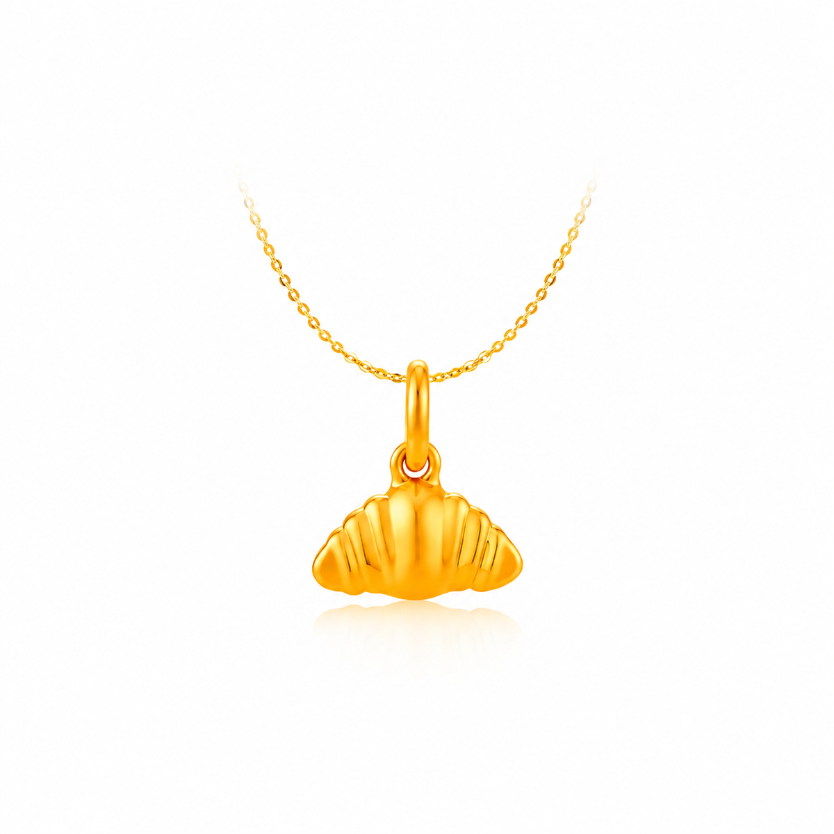 916 Gold Croissant Pendant NP4459 front view
