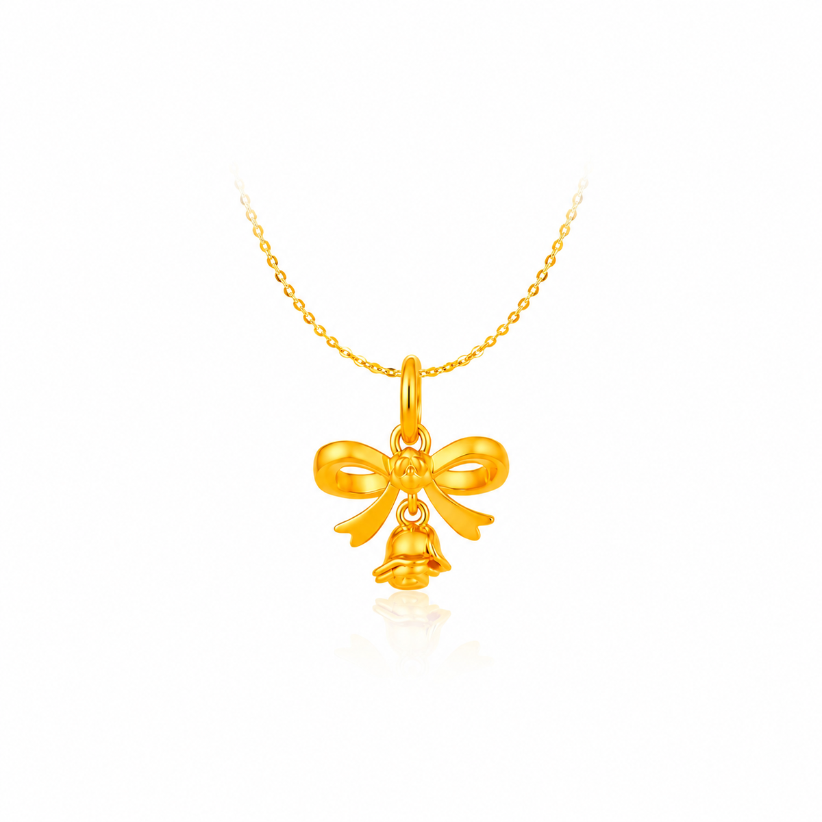 916 Gold Rose Bow Pendant NP4461 front view