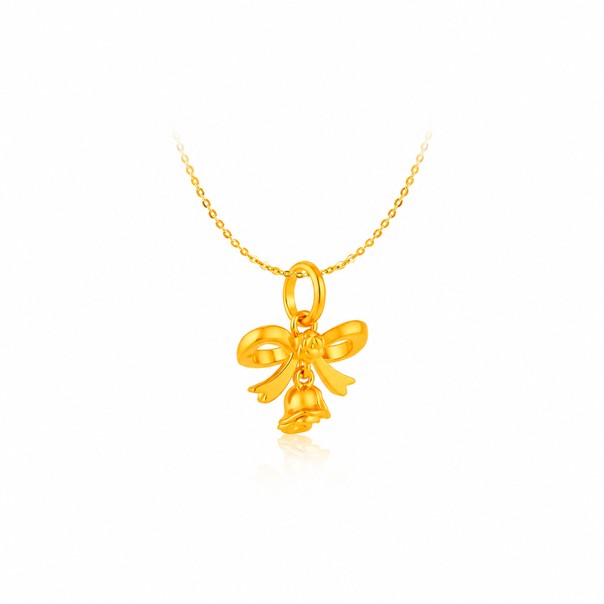 916 Gold Rose Bow Pendant NP4461 detail view 1