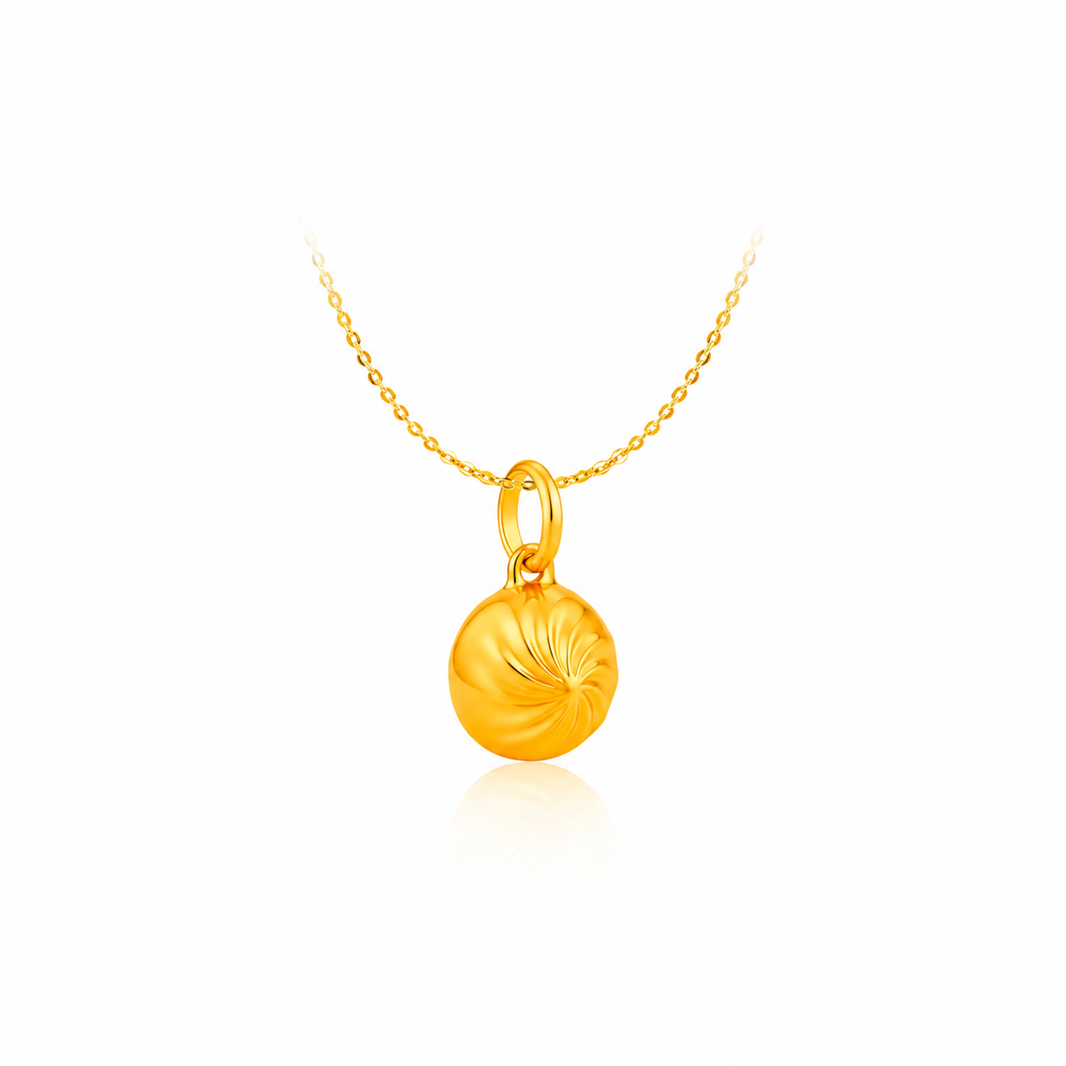 916 Gold Prosperity Dumpling Pendant NP4465 detail view 1