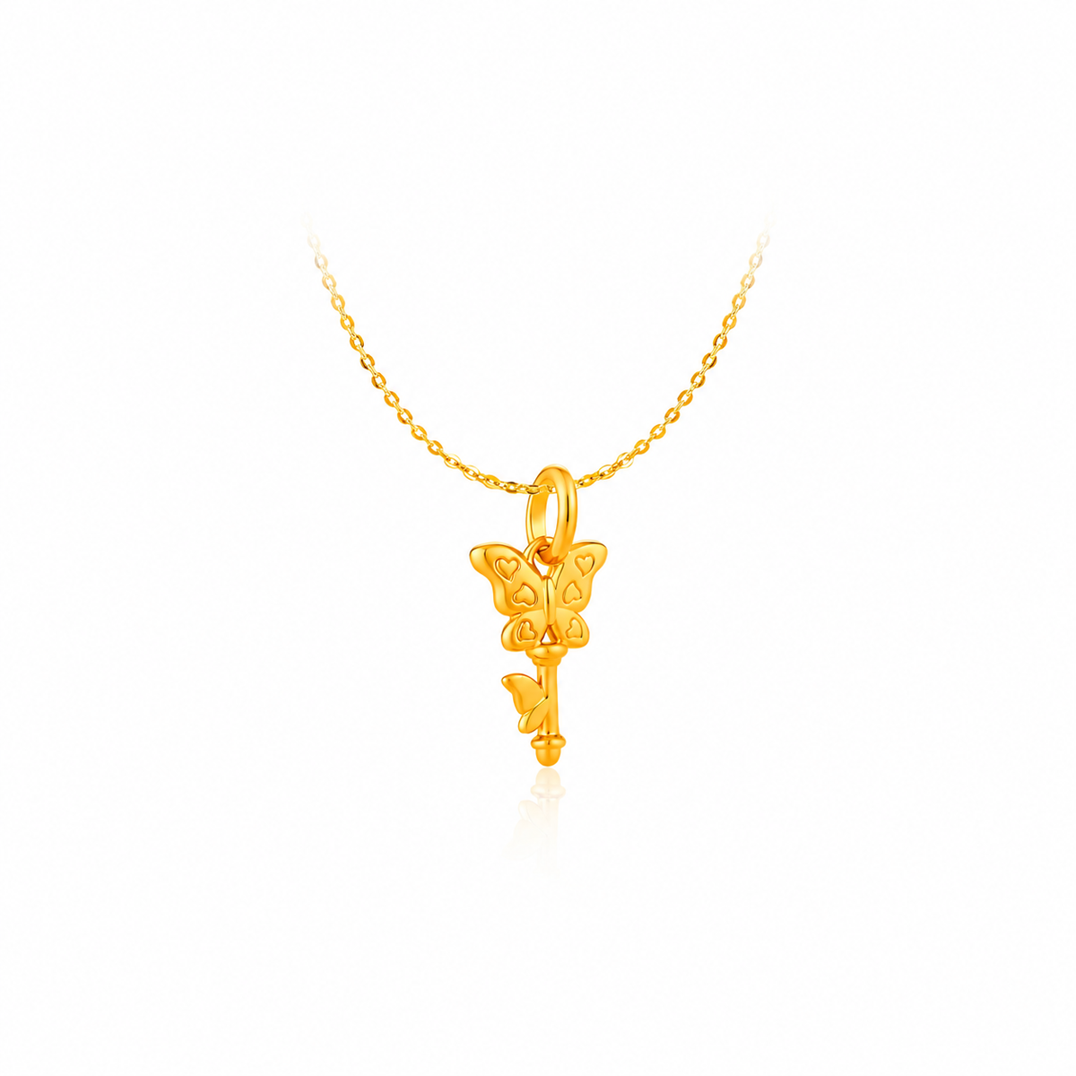 916 Gold Butterfly Key Pendant NP4473 detail view 1