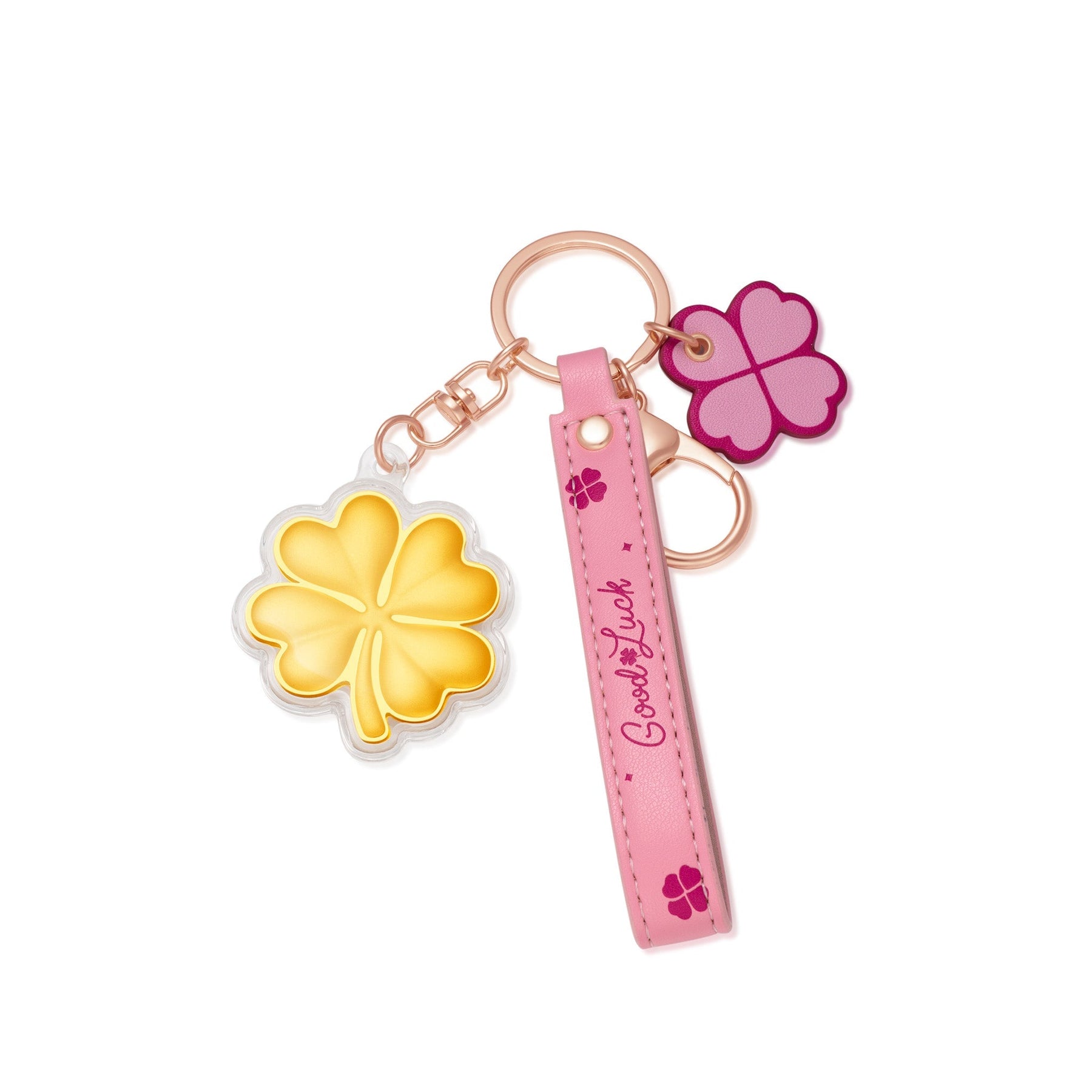 999 Gold Sweet Fortune Clover Keychain