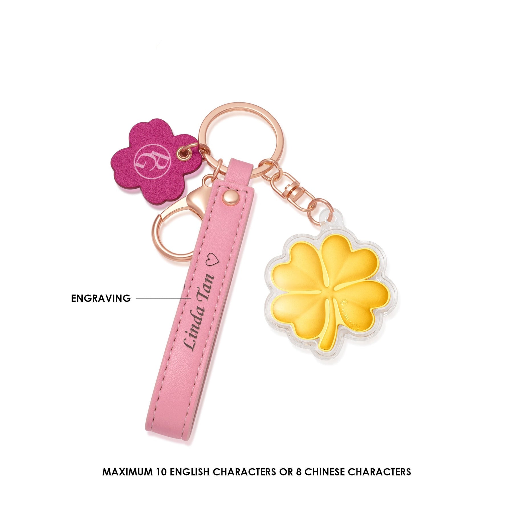 999 Gold Sweet Fortune Clover Keychain