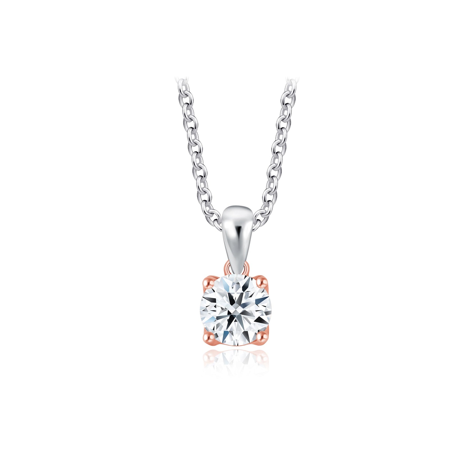 Rosetta Solitaire Diamond Pendant