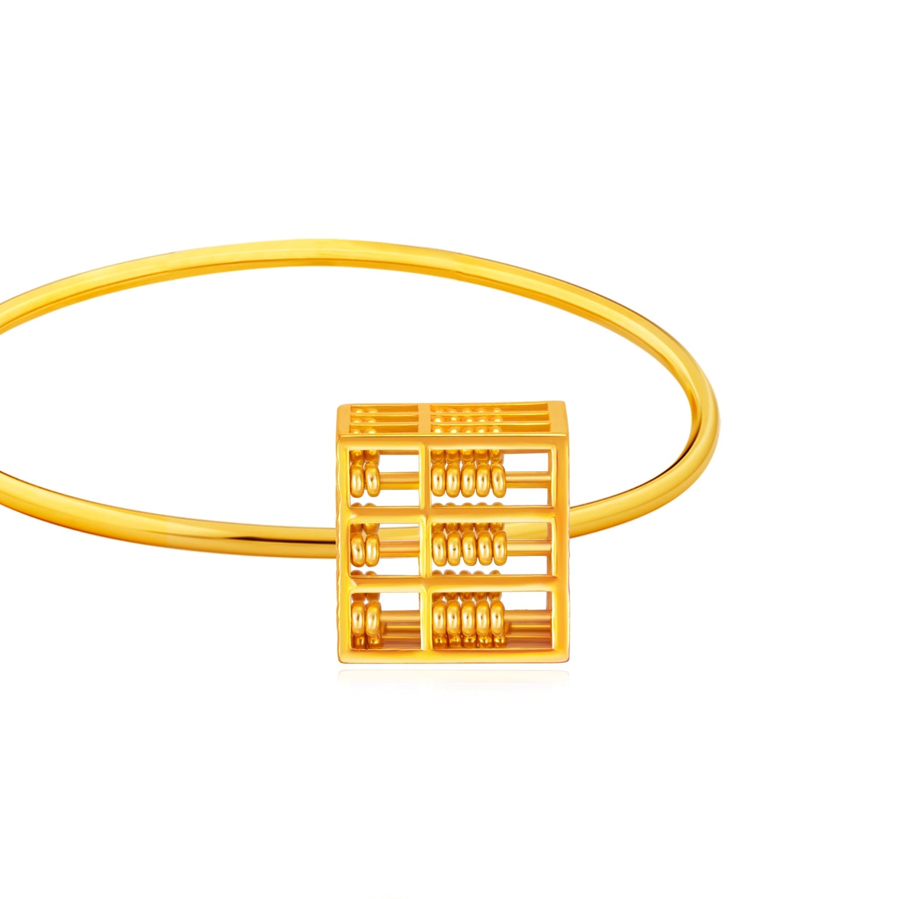 916 Gold 3D Box Abacus Charm