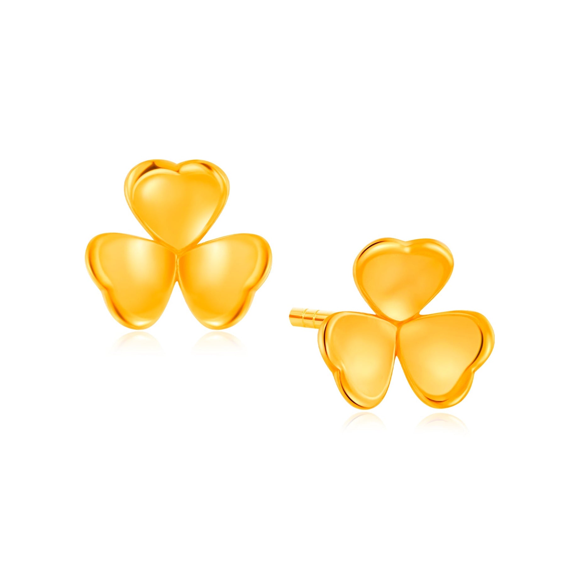 916 Gold Clover Trio Delight Earrings