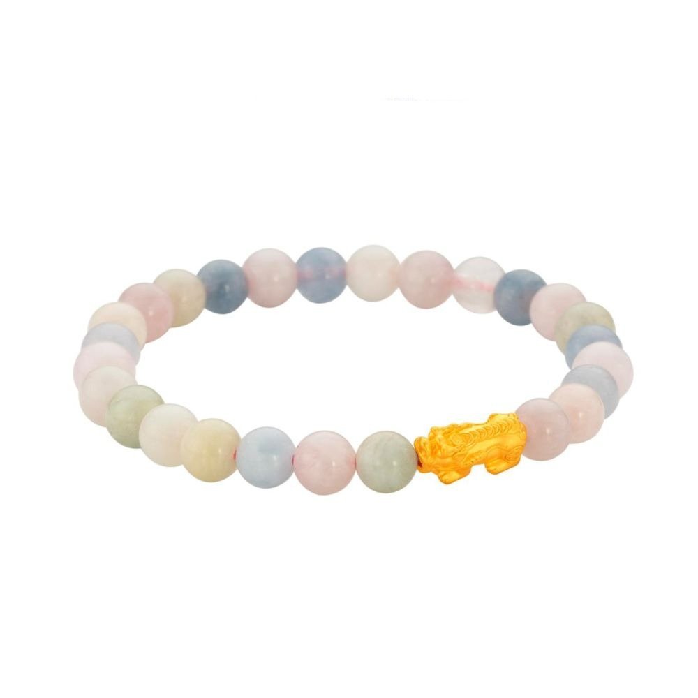 999 Gold Mini Pixiu 貔貅 with Auspicious Beads Bracelet