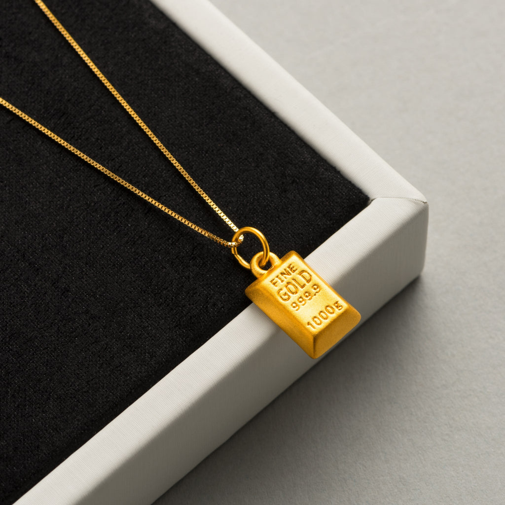 999.9 Gold Bar Pendant - MoneyMax Jewellery