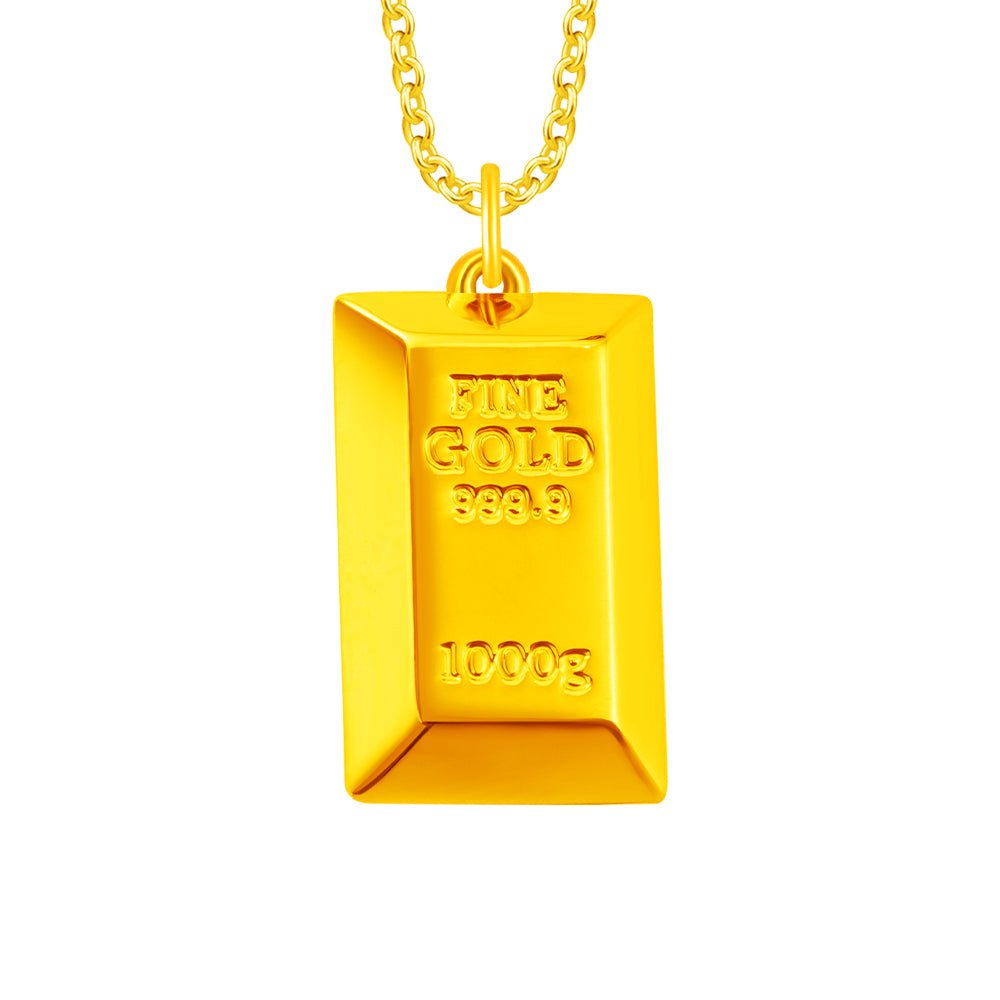 999.9 Gold Bar Pendant - MoneyMax Jewellery