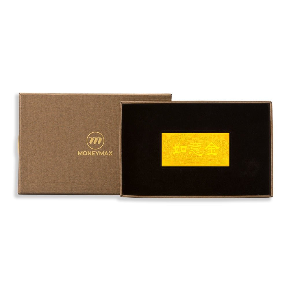 999.9 Prosperity Gold Bar - Happiness / Peace / Blessings - MoneyMax Jewellery