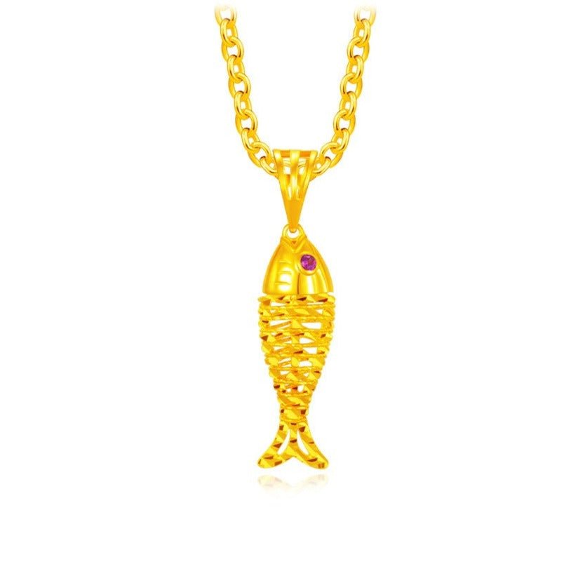 Abundance Gold Fish Pendant - MoneyMax Jewellery