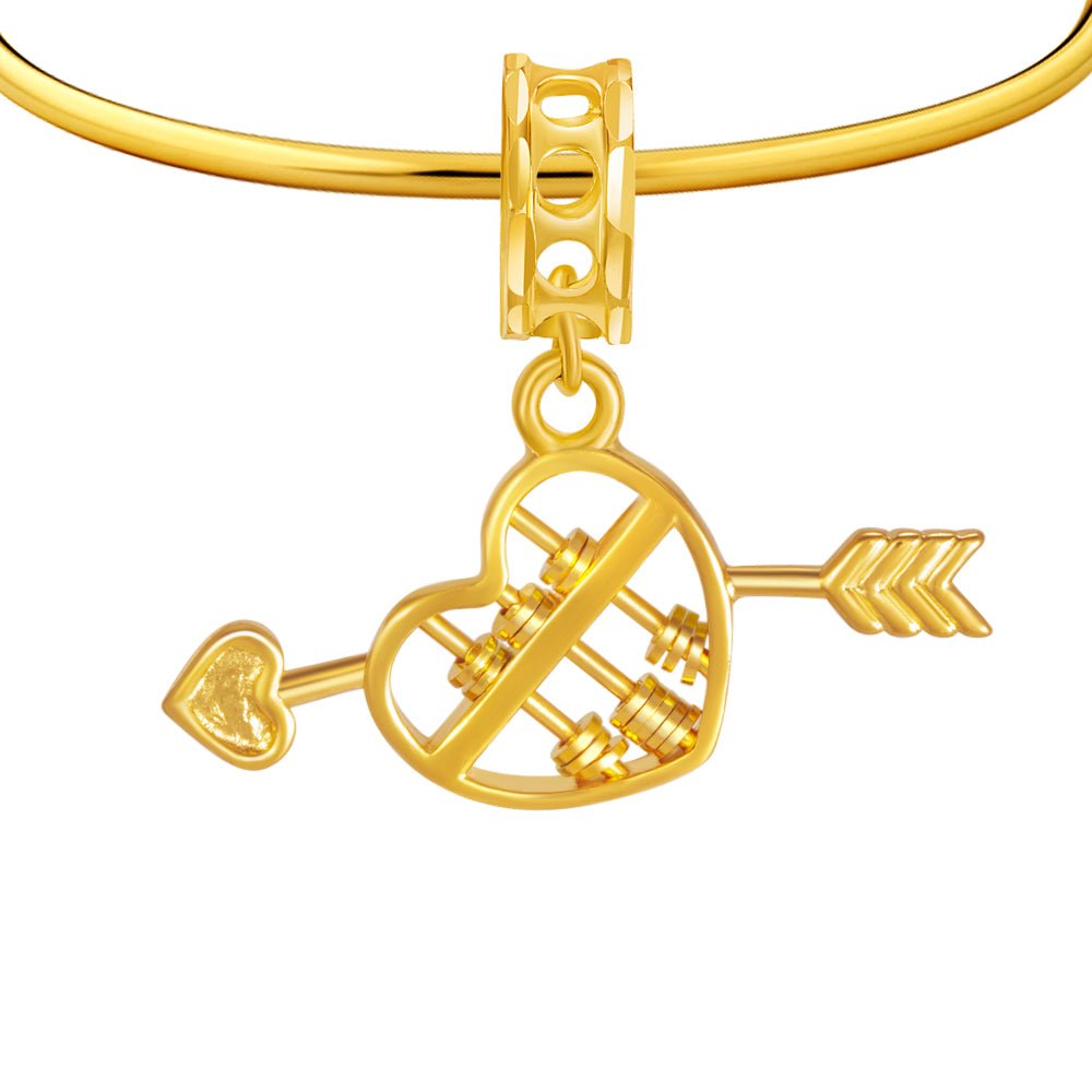 Arrow Through Heart Abacus Charm - MoneyMax Jewellery
