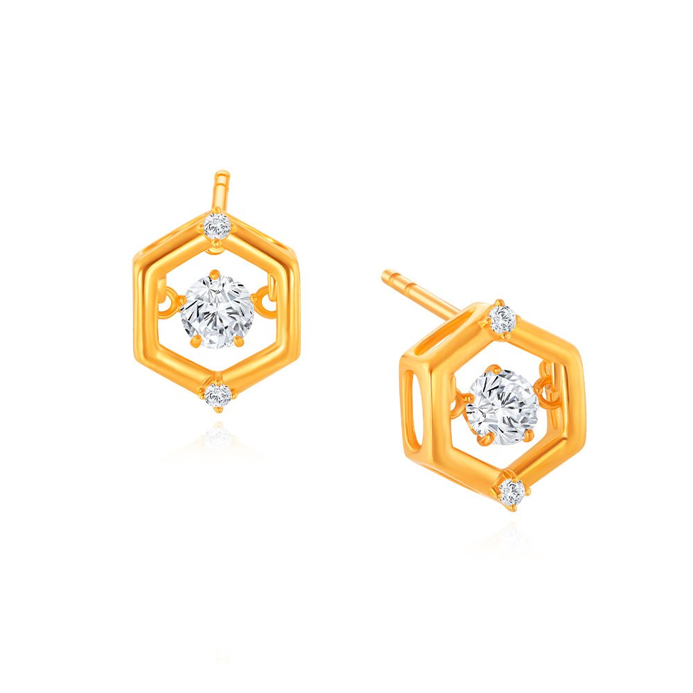 Ballerina Hexagon Earrings - MoneyMax Jewellery