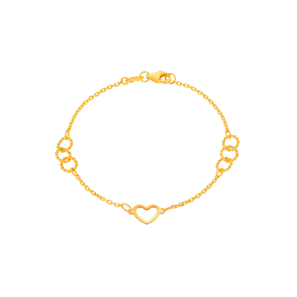 Braided Circles & Heart Bracelet - MoneyMax Jewellery