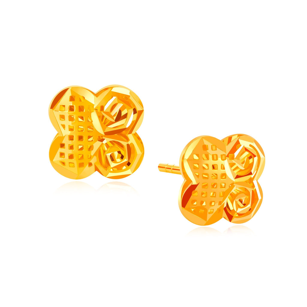 Clover Lattice Twirl Earrings - MoneyMax Jewellery