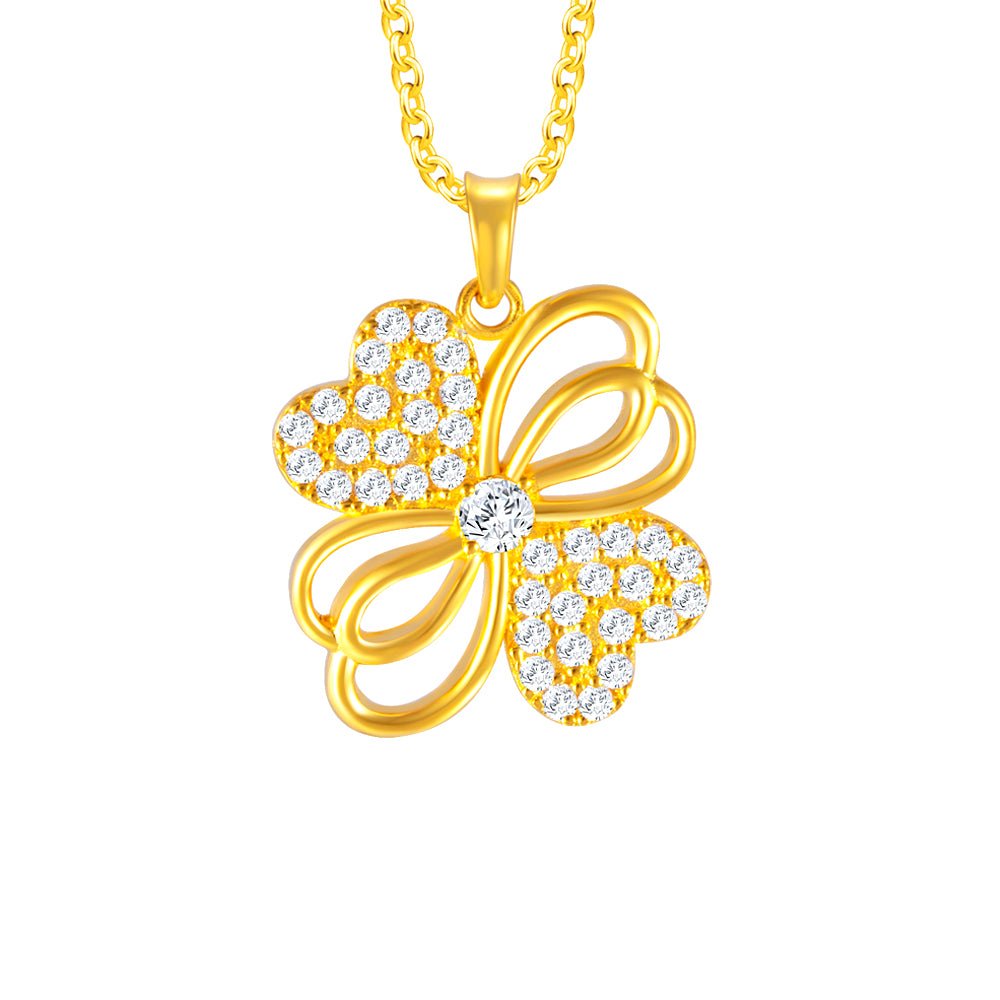 Clover with Cubic Zirconia Pendant - MoneyMax Jewellery