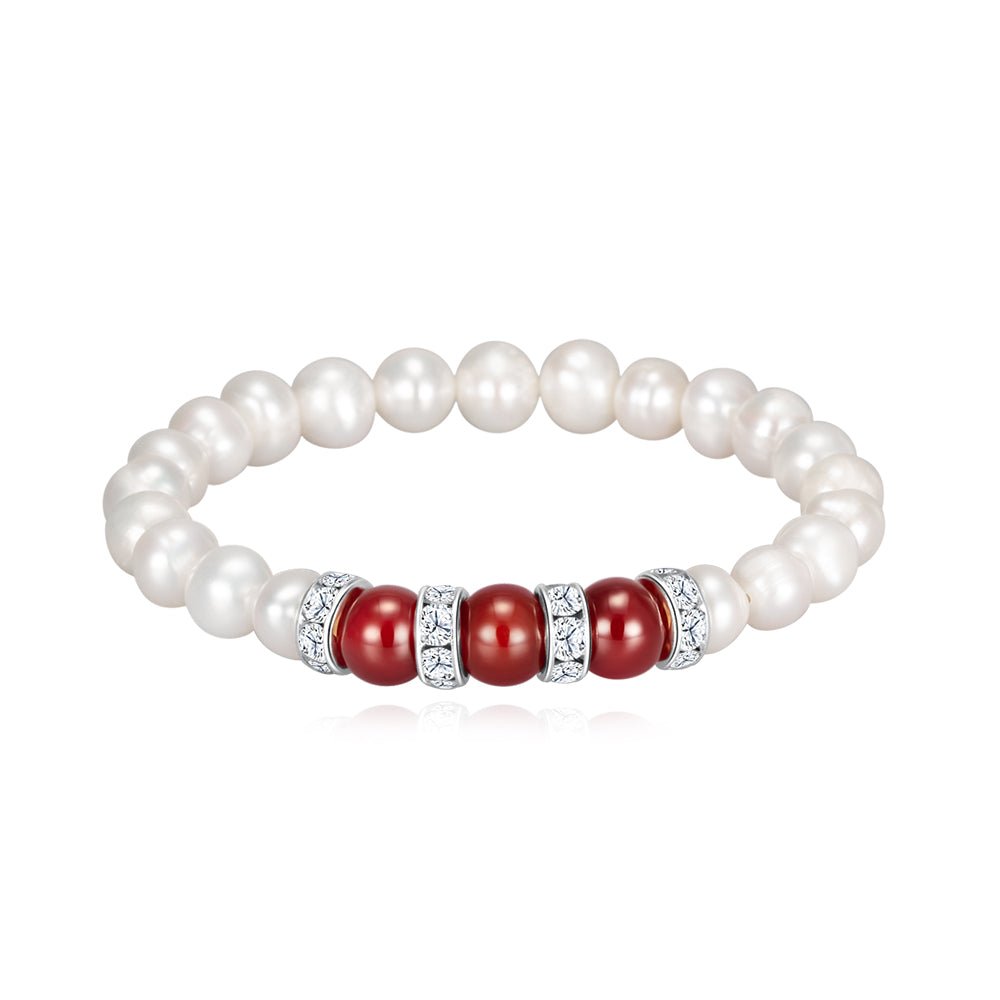Crystal Agate Pearl Bracelet - MoneyMax Jewellery