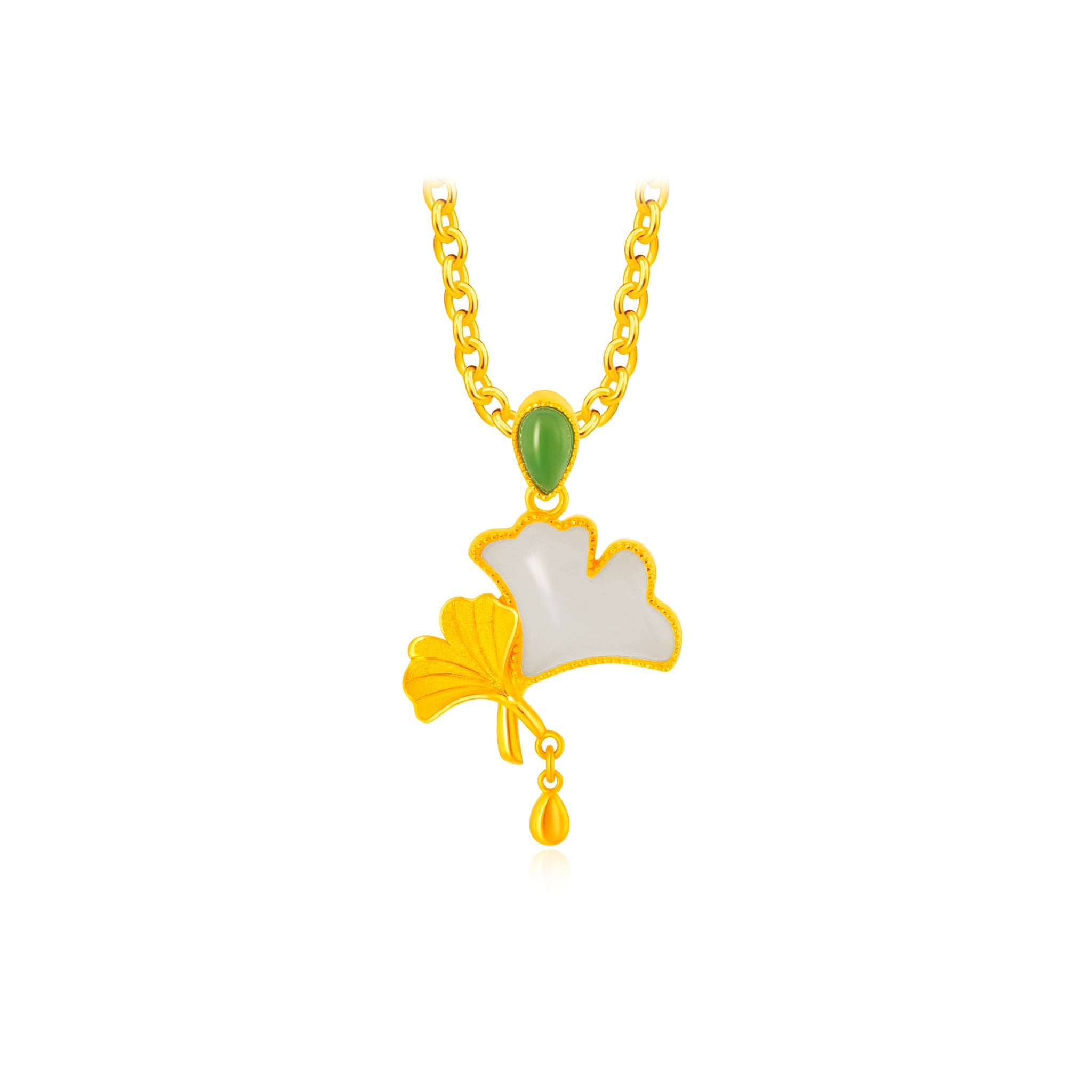 999 Gold Hetian Jade Petal Pendant – MoneyMax Jewellery