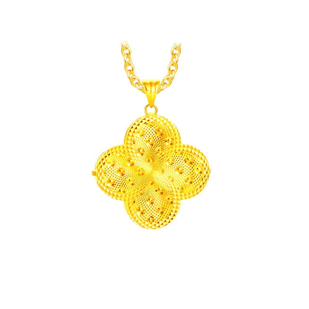 Lucky Gold Clover Pendant - MoneyMax Jewellery
